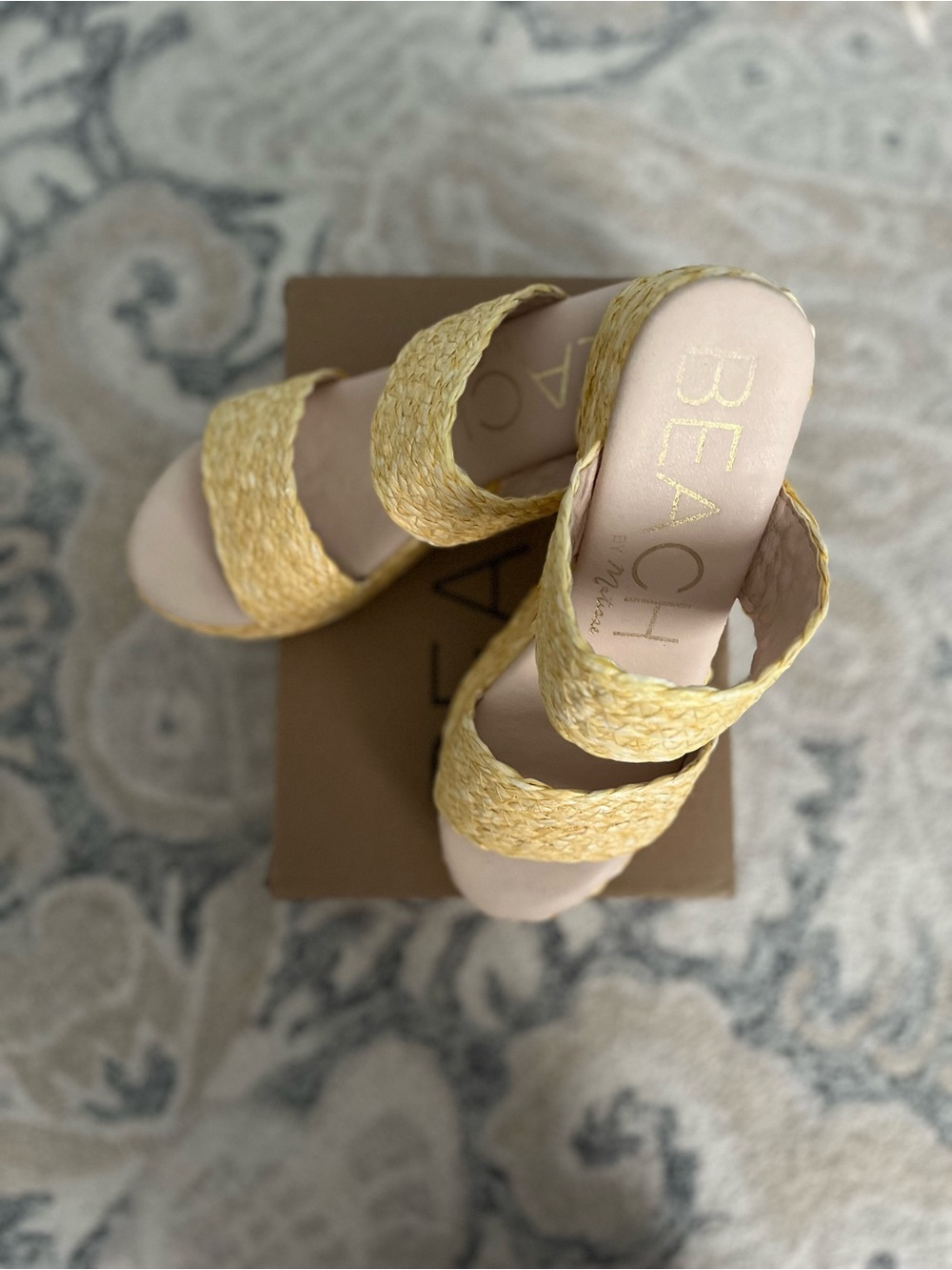 Matisse Yellow Braided Double-Strap Slide Sandals